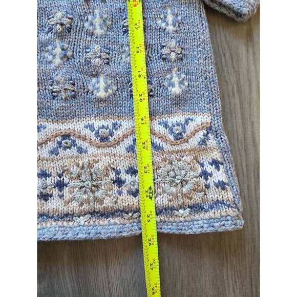 Vintage Heirloom Collectibles Snowflake Patterned Knit Sweater Womens Size L - Picture 4 of 5
